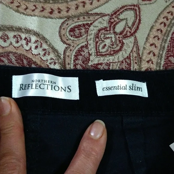 Size 8P Northern Reflections essential slim black corduroy pants - Picture 10 of 15